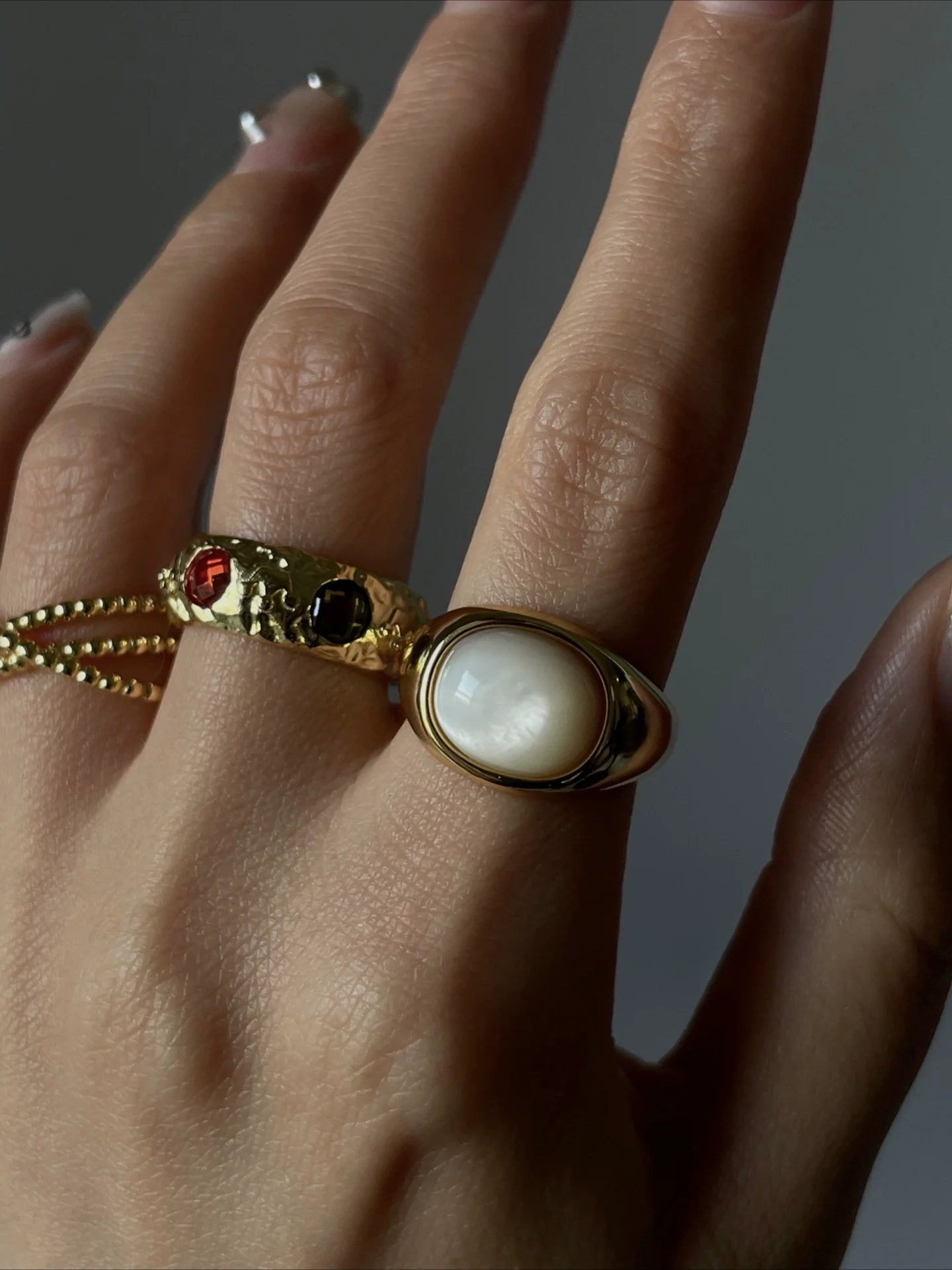 French Elegant Fritillary Stone Ring