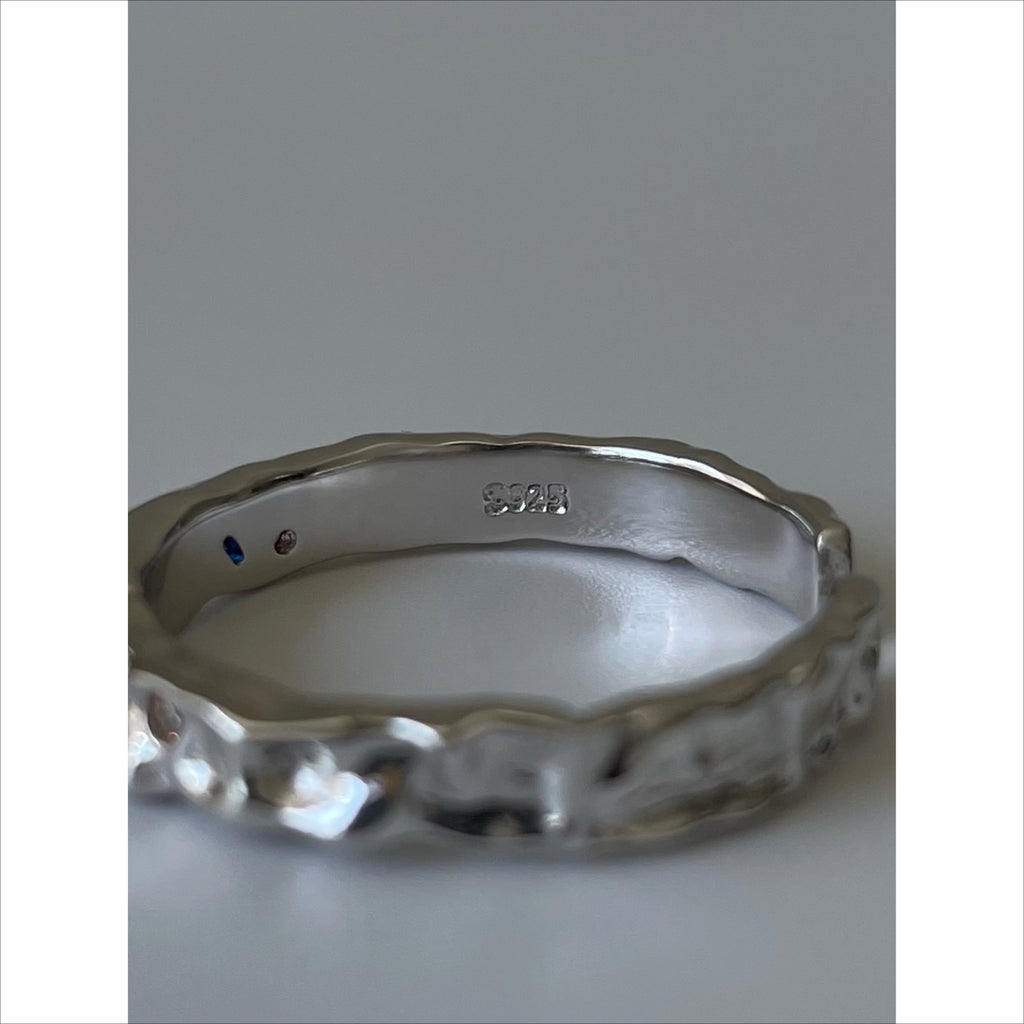 Gem Inlaid Silver Ring