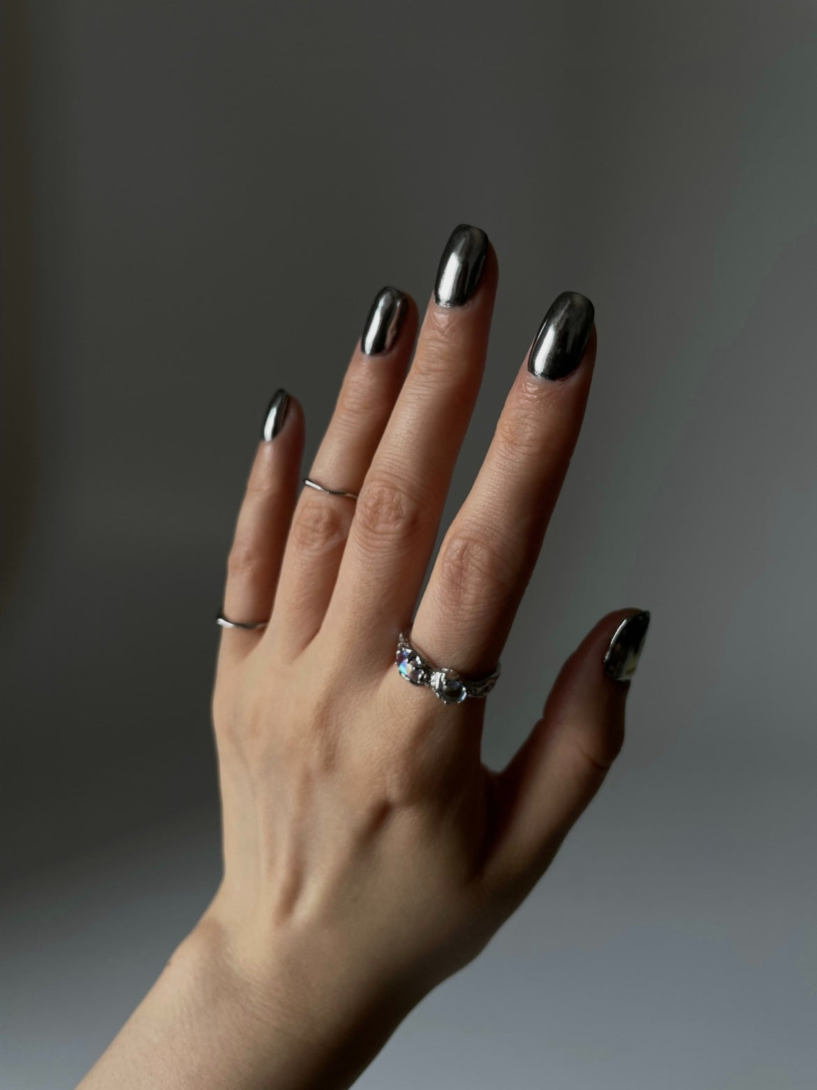 Lunar Gleam Embrace Silver Ring