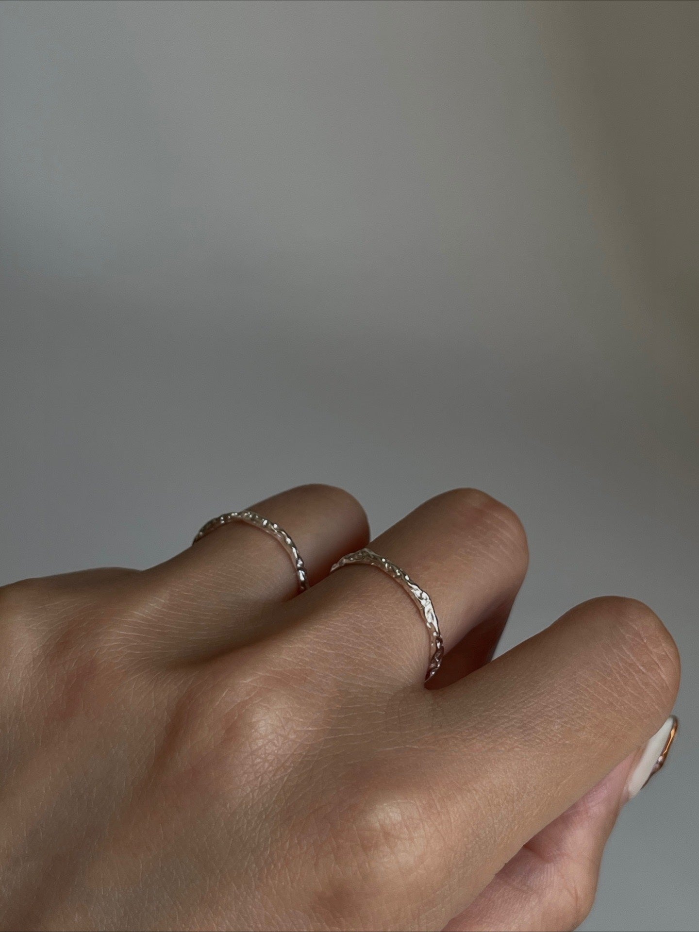 Crafted Textured Pure Silver Open Ring