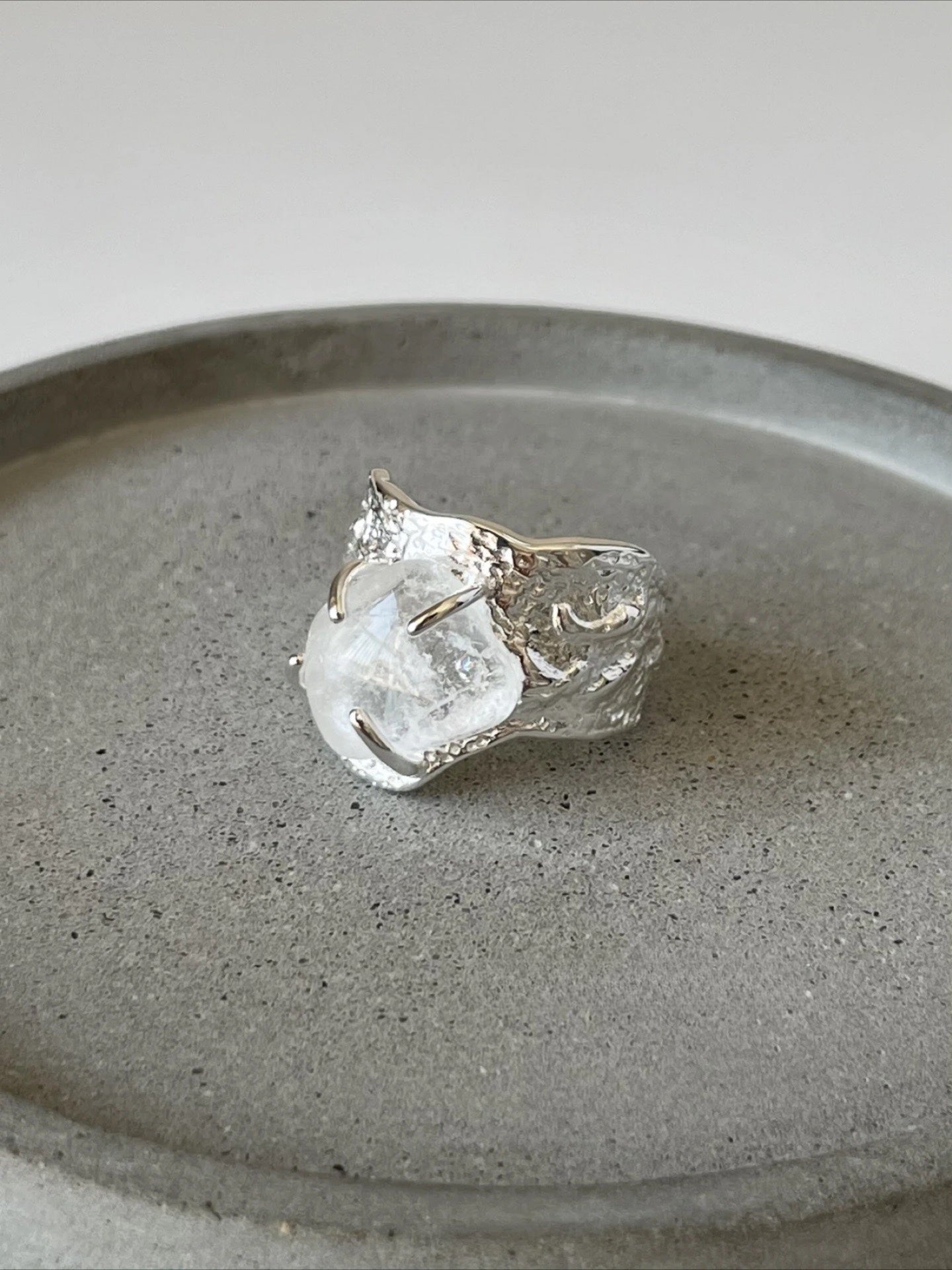 Frosted Crystal Haven Silver Ring