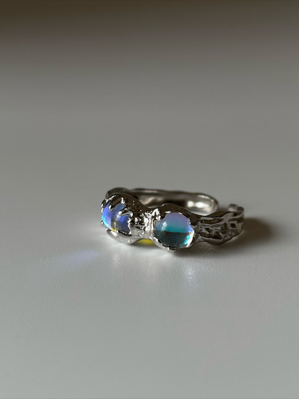 Lunar Gleam Embrace Silver Ring