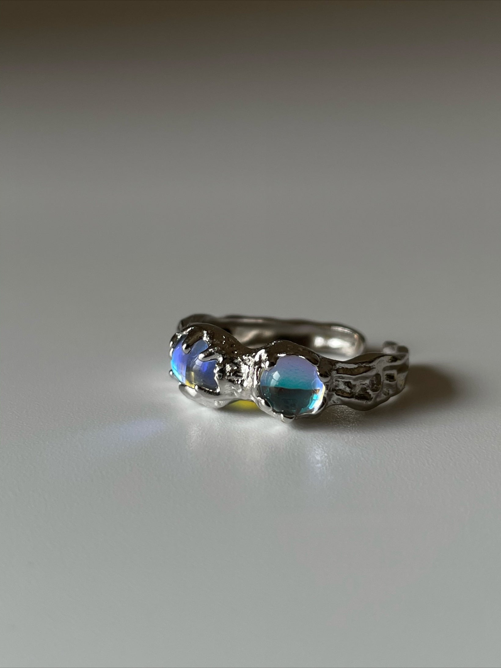 Lunar Gleam Embrace Silver Ring