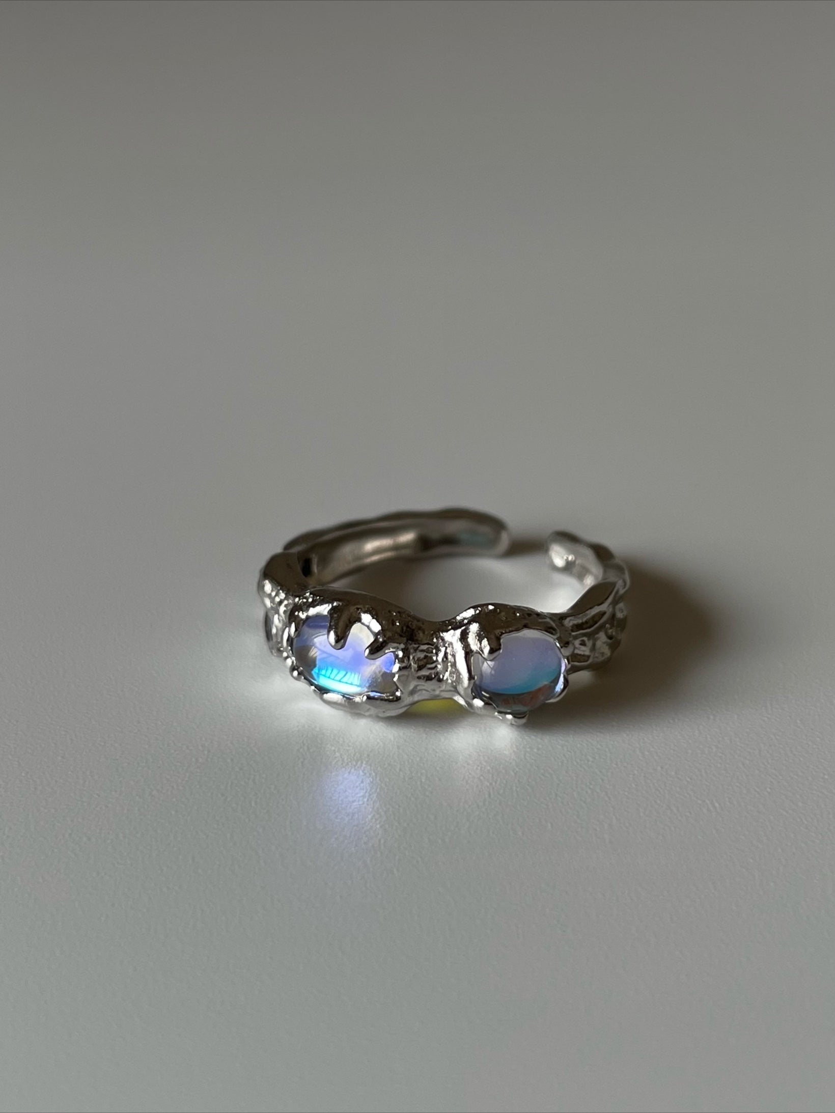 Lunar Gleam Embrace Silver Ring