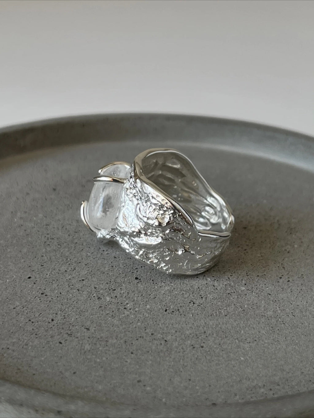 Frosted Crystal Haven Silver Ring