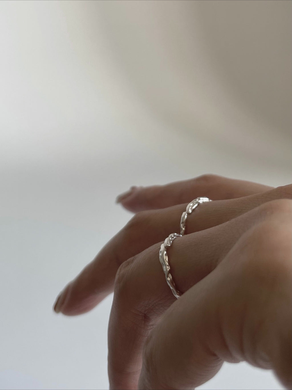 Crafted Textured Pure Silver Open Ring