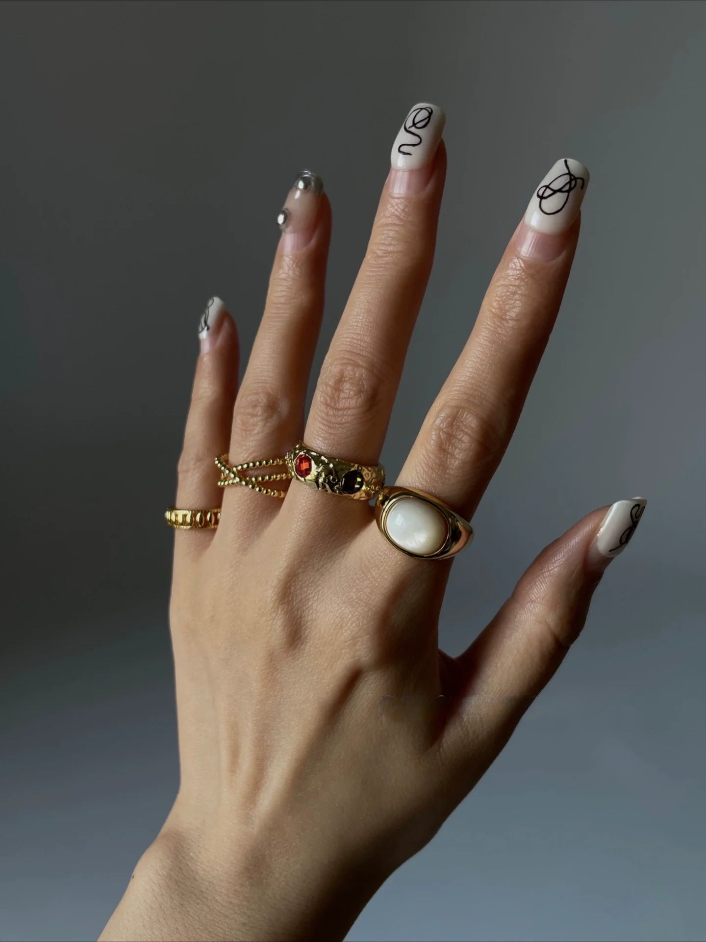 French Elegant Fritillary Stone Ring