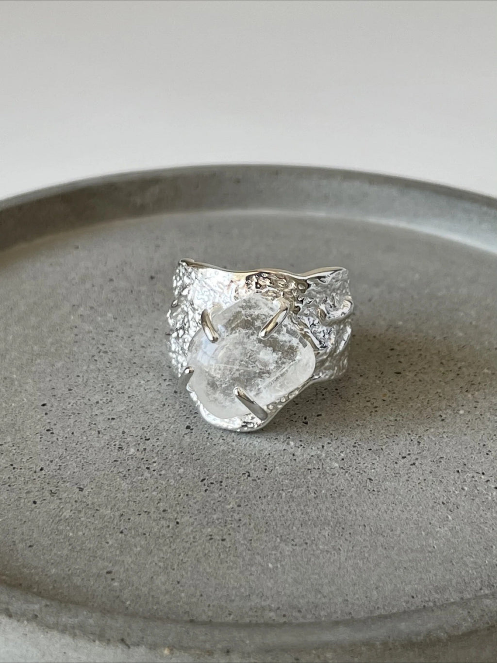 Frosted Crystal Haven Silver Ring