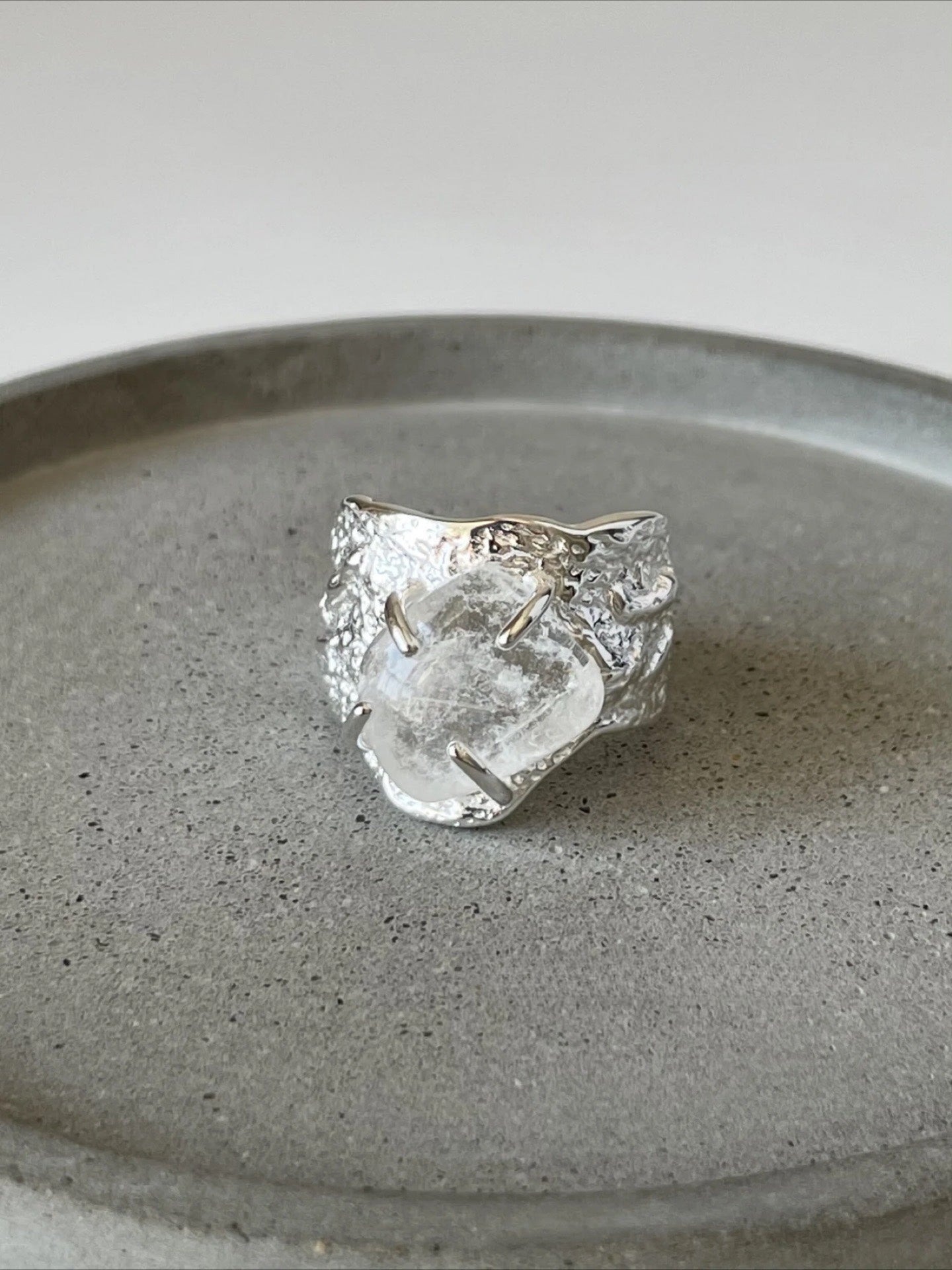 Frosted Crystal Haven Silver Ring