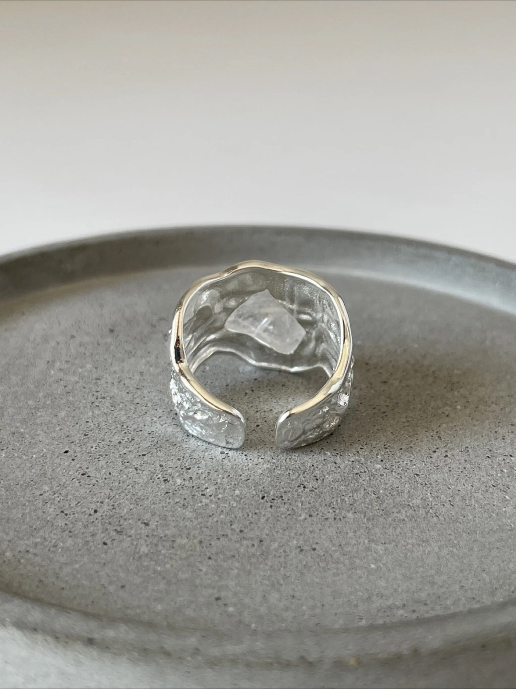 Frosted Crystal Haven Silver Ring