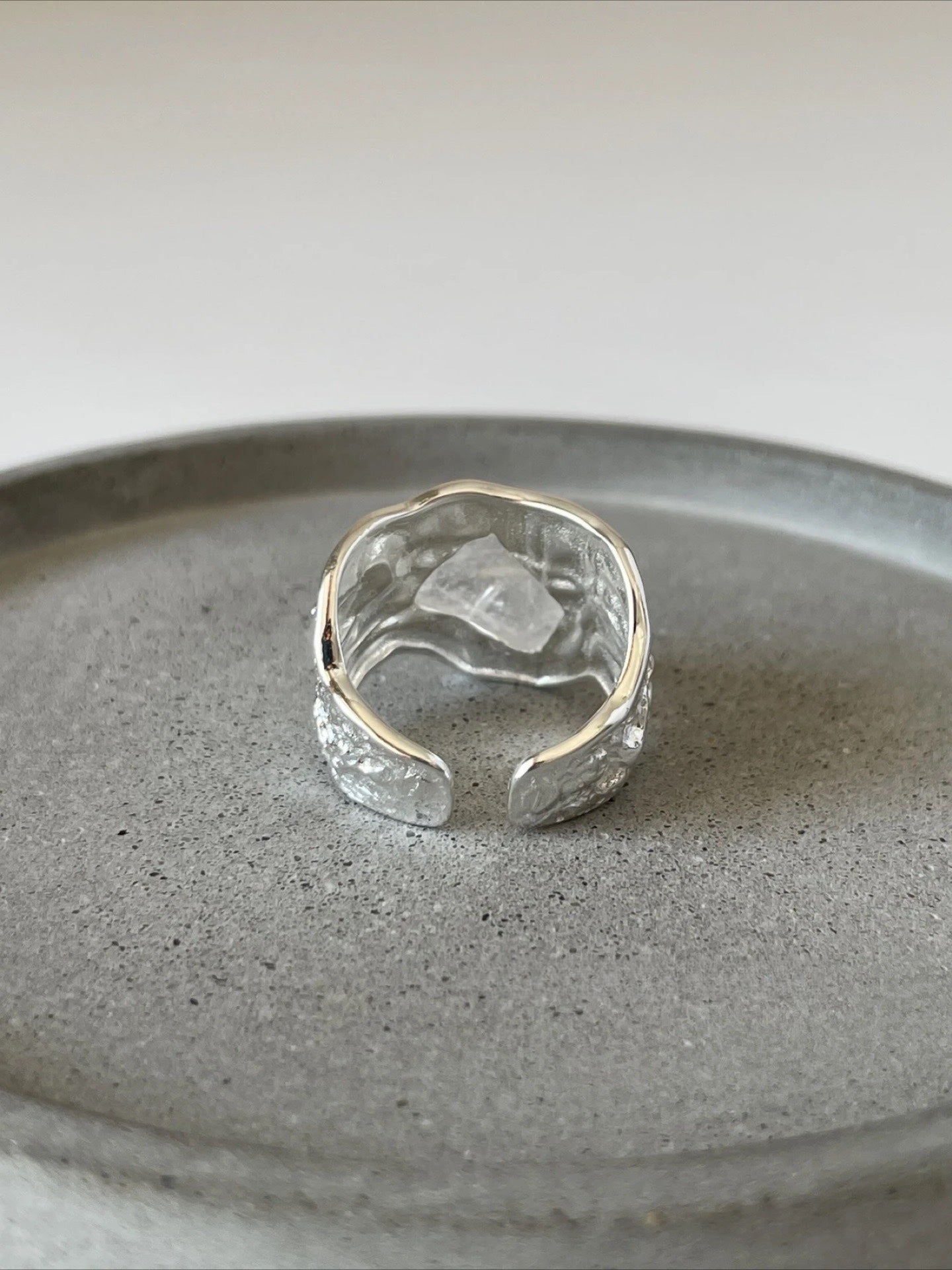 Frosted Crystal Haven Silver Ring
